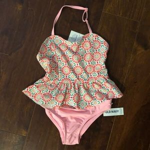 Old Navy Girls 2 Piece Floral Bathing Suit